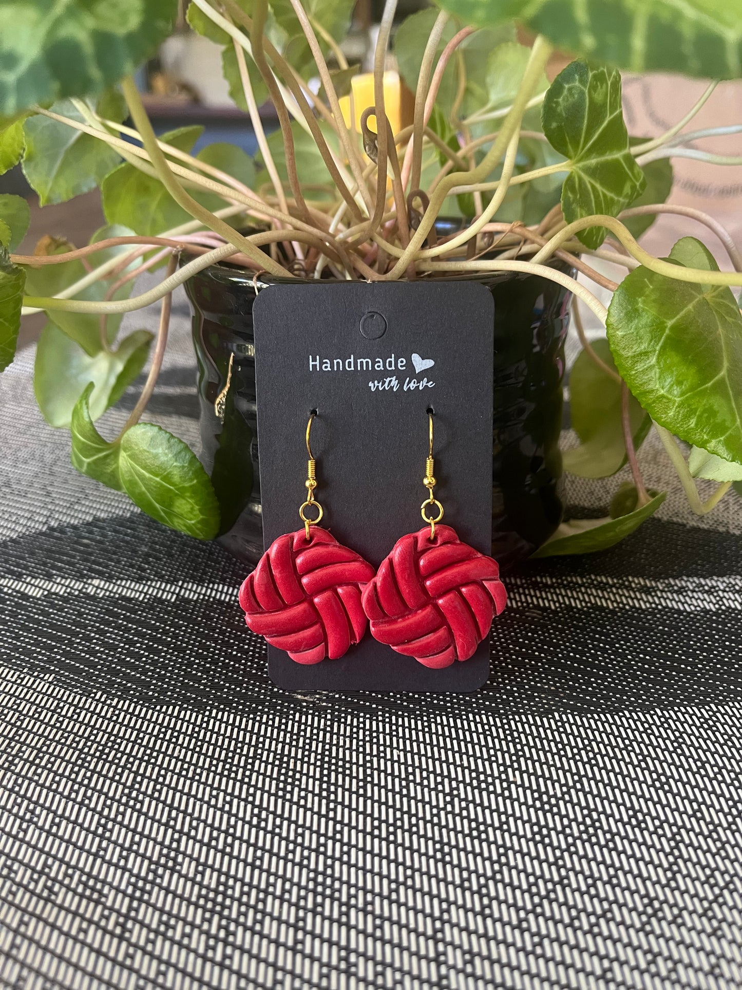 Red Handmade Knot Earrings – Modern, Minimal & Effortlessly Stylish