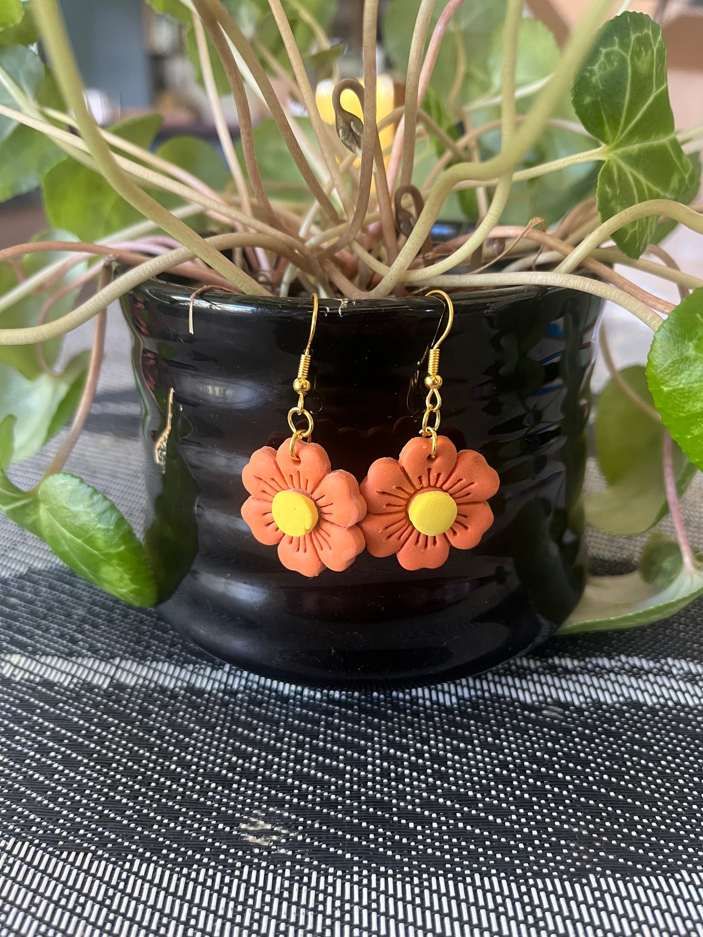 Orange Flower Earrings – Bright, Bold &amp; Handmade with Love