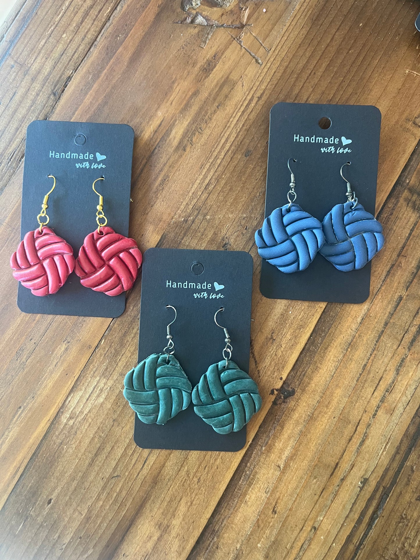 Red Handmade Knot Earrings – Modern, Minimal & Effortlessly Stylish