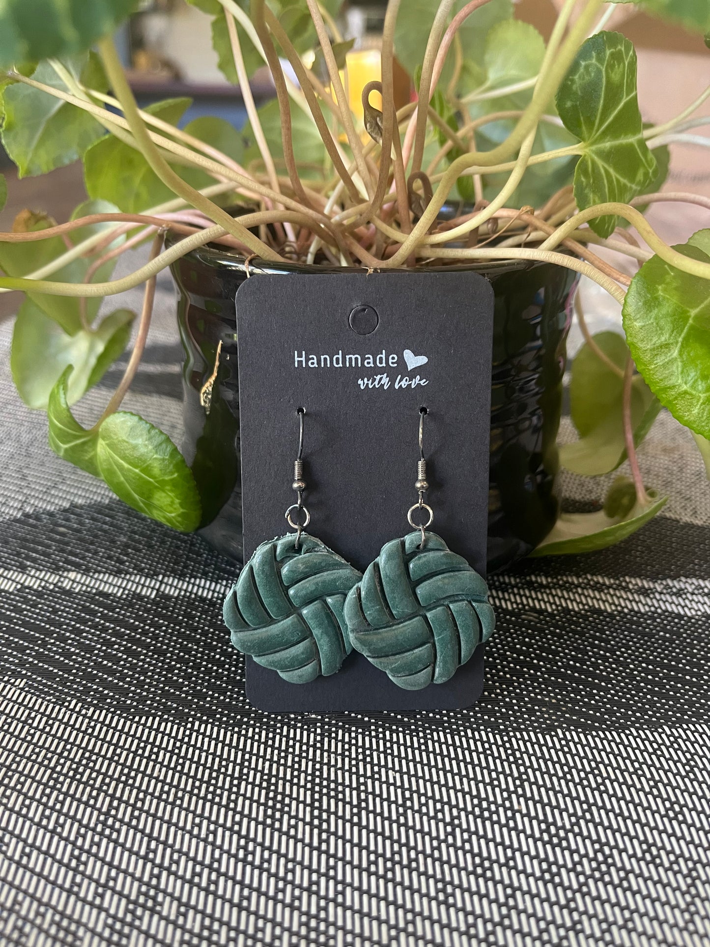 Green Handmade Knot Earrings – Modern, Minimal & Effortlessly Stylish