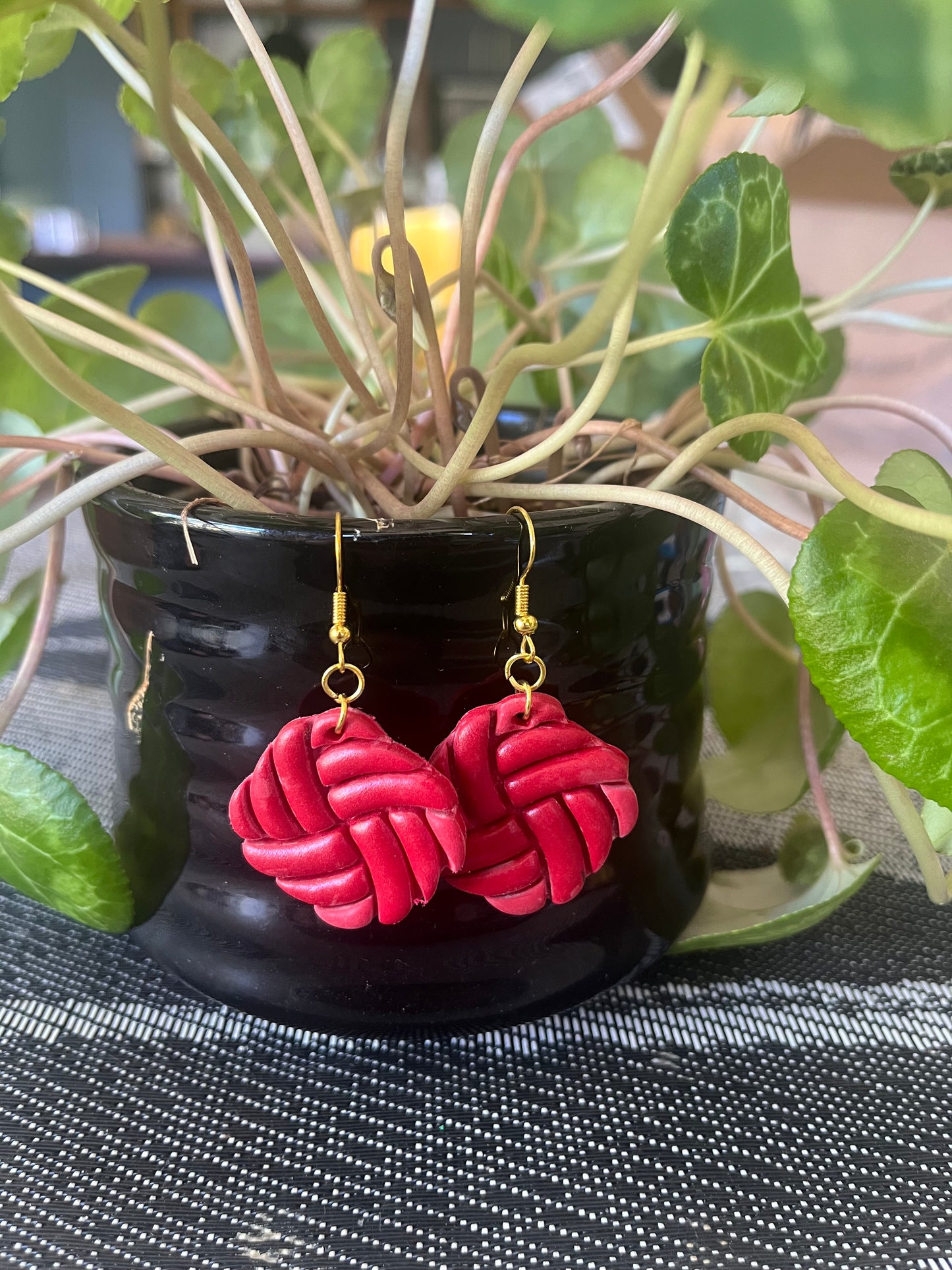 Red Handmade Knot Earrings – Modern, Minimal & Effortlessly Stylish