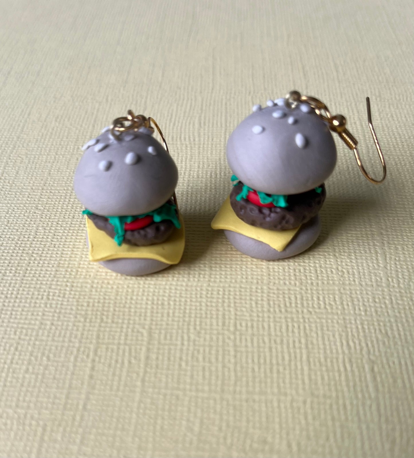 🍔 Burger Polymer Clay Earrings