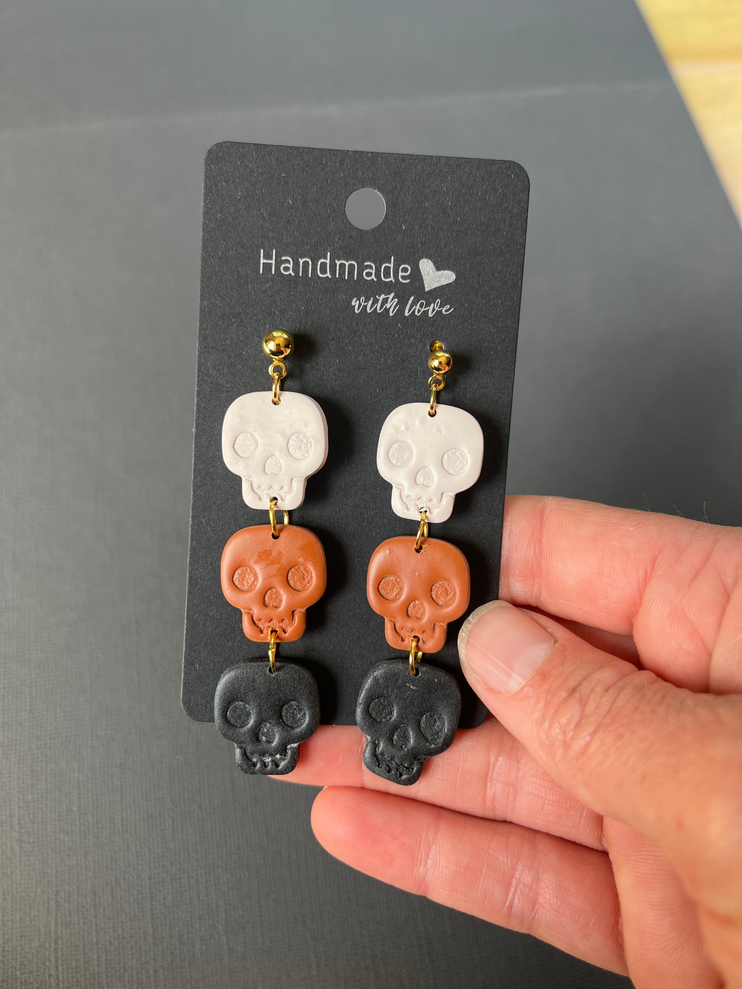 💀 Polymer Clay Skull Earrings