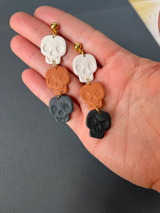 💀 Polymer Clay Skull Earrings