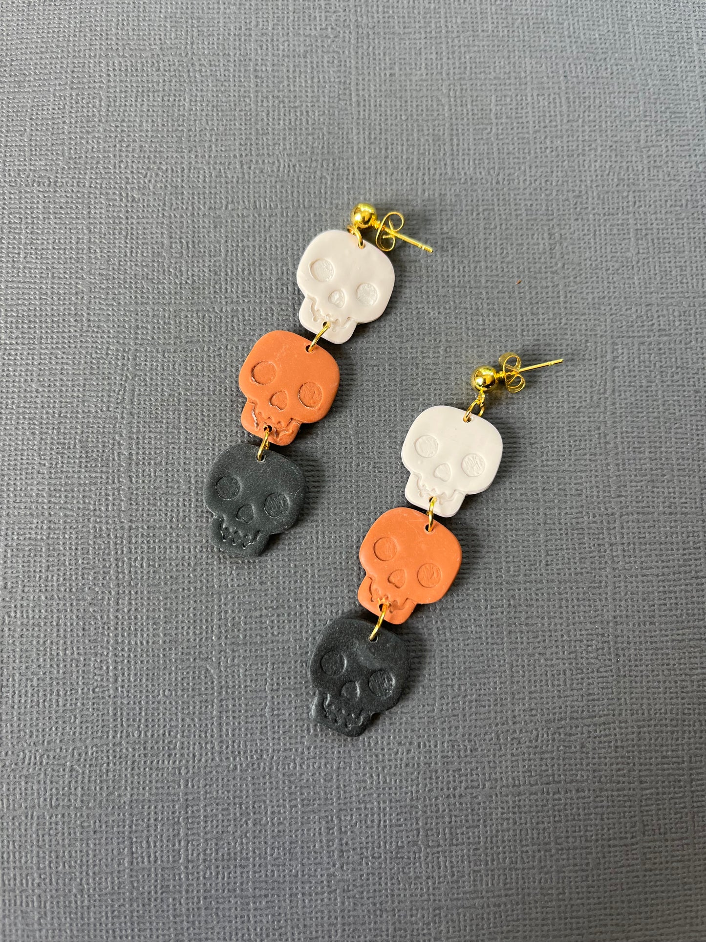 💀 Polymer Clay Skull Earrings