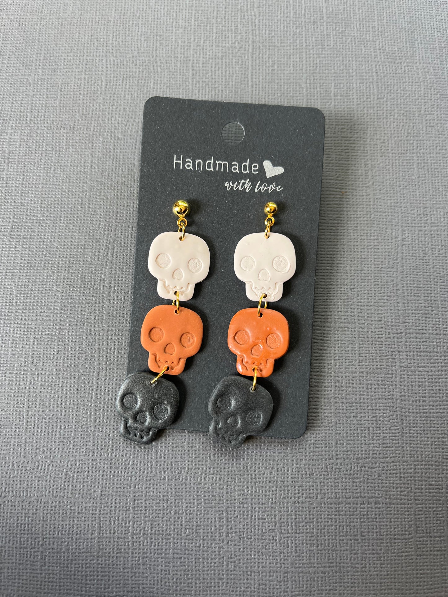 💀 Polymer Clay Skull Earrings