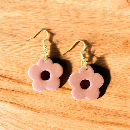Handmade Orange Flower Earrings – Bright, Simple & Fun