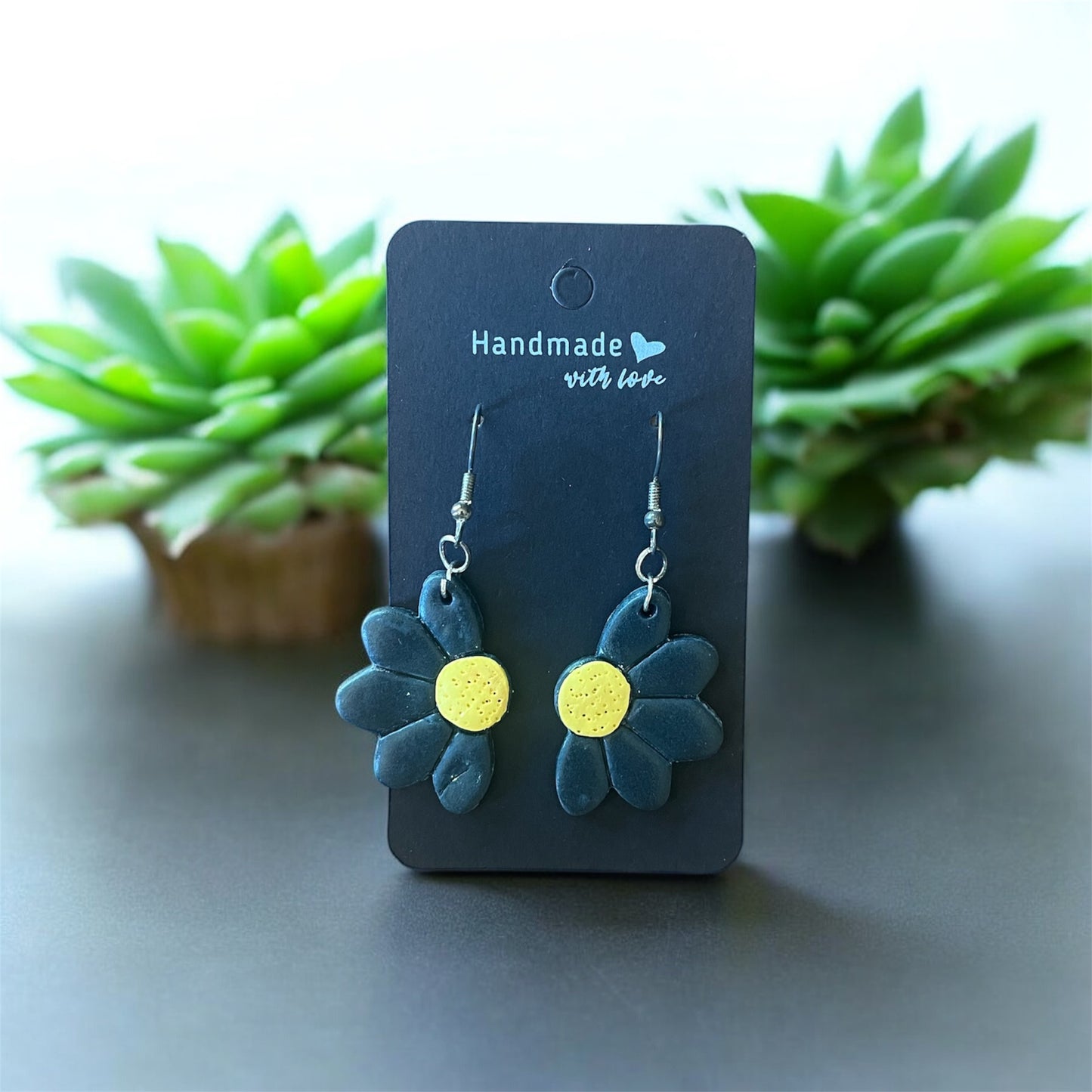 Handmade Daisy Drop Earrings – Playful & Bold